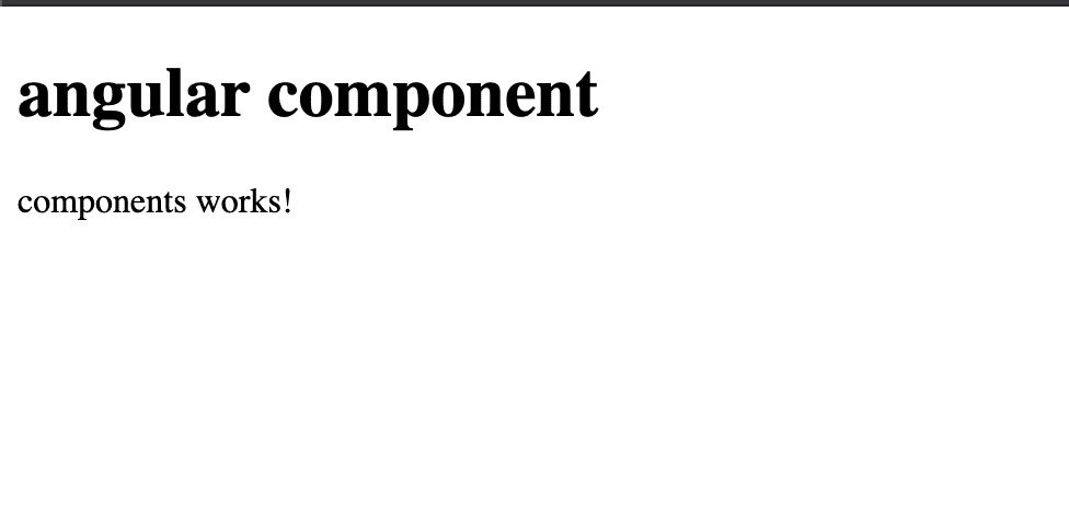 angular app running and displaying the component